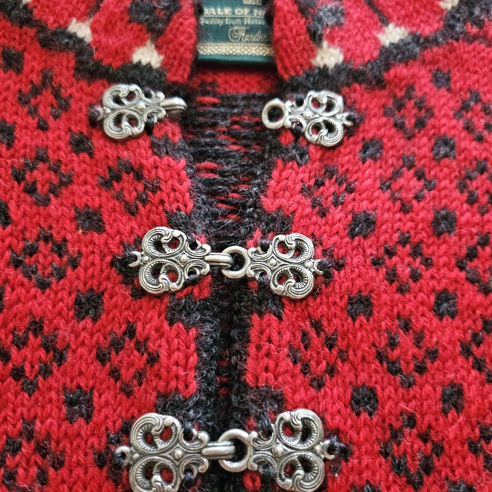Dale Of Norway Haukeli Pullover Sweater Faire Isle Nordic 100% Wool Red Small - Picture 3 of 15